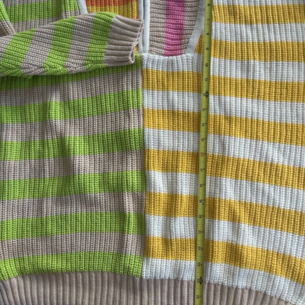 Staud Hampton Stripe Sweater Half Zip sz. S - Picture 3 of 6